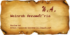 Weinreb Annamária névjegykártya